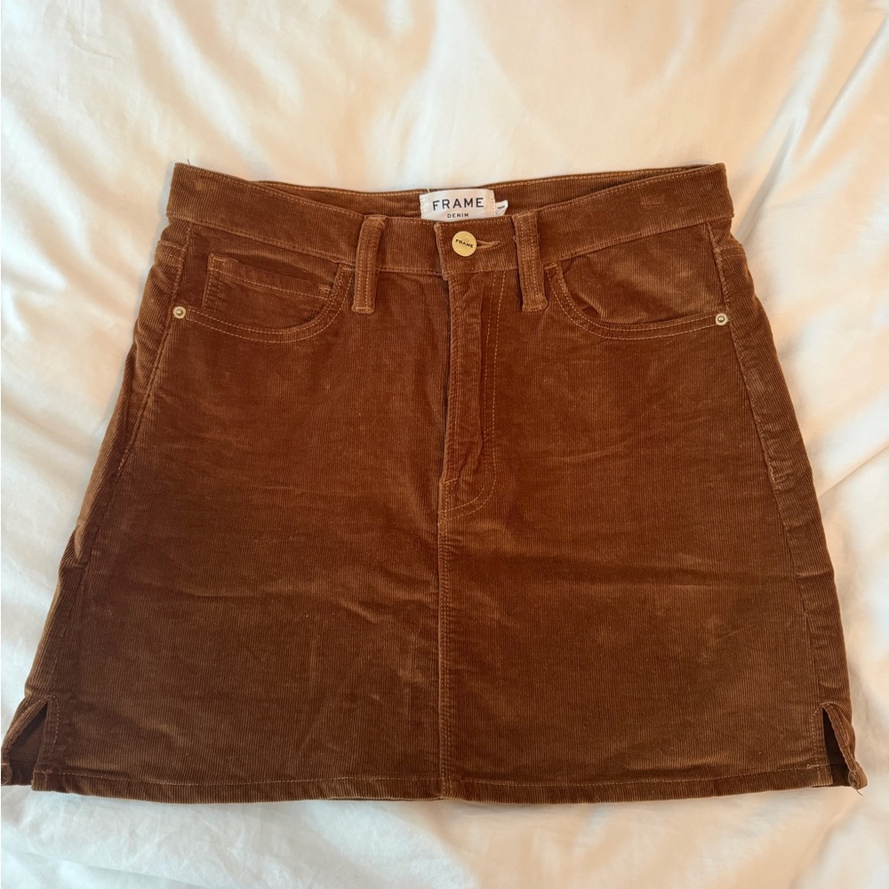 Frame Denim Women's Tan Corduroy Mini Skirt
